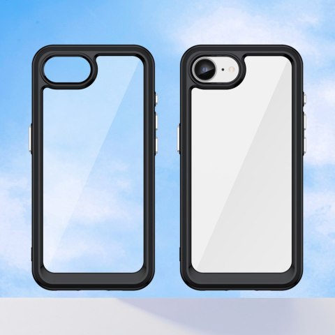 Etui pokrowiec z elastyczną ramką na iPhone 16e Outer Space Case - czarny HURTEL