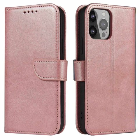 Etui pokrowiec z klapką na iPhone 16e Magnet Case - różowy HURTEL