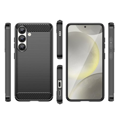 Etui silikonowe na Samsung Galaxy S25 Edge Carbon Case - czarne HURTEL
