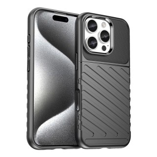 Etui silikonowy pancerny pokrowiec na iPhone 16e Thunder Case - czarny HURTEL