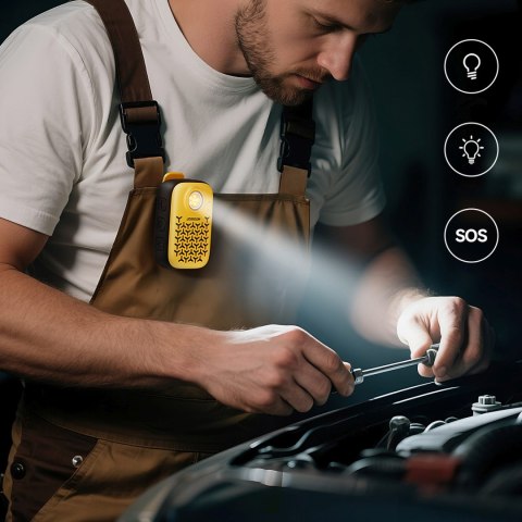 Głośnik przenośny z latarką magnesem klipsem Bluetooth IP67 - żółty JOYROOM