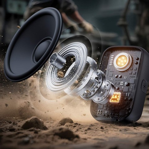 Głośnik przenośny z latarką magnesem klipsem Bluetooth IP67 - żółty JOYROOM