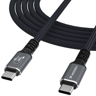 Kabel przewód USB-C Thunderbolt 4 240W 2m 4K - czarny WOZINSKY