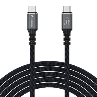 Kabel przewód USB-C Thunderbolt 4 240W 2m 4K - czarny WOZINSKY