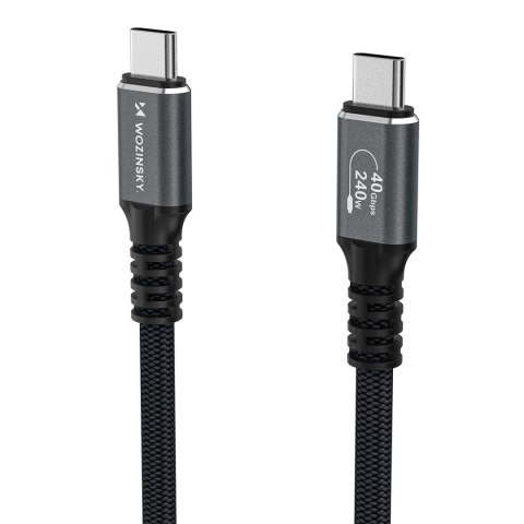 Kabel przewód USB-C Thunderbolt 4 240W 2m 4K - czarny WOZINSKY