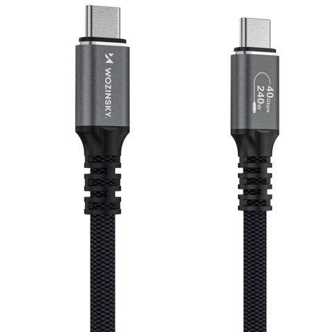 Kabel przewód USB-C Thunderbolt 4 240W 2m 4K - czarny WOZINSKY