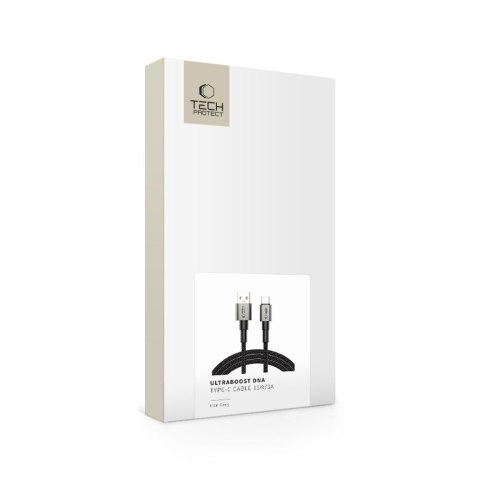 Kabel przewód UltraBoost DNA USB-A - USB-C 15W 3A 200 cm - szary Tech-Protect