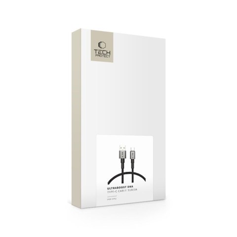 Kabel przewód UltraBoost DNA USB-A - USB-C 15W 3A 25 cm - szary Tech-Protect