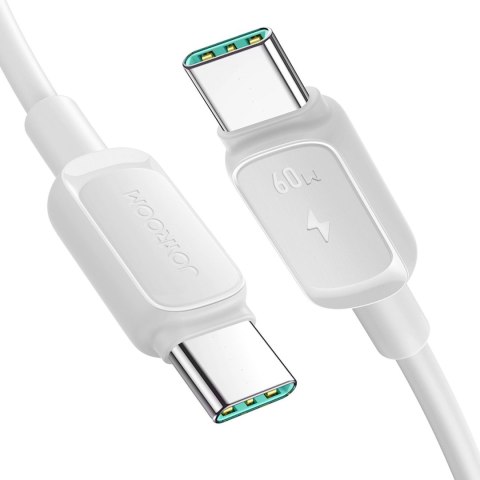 Kabel przewód do ładowania transmisji danych USB-C 60W 1.2m - biały JOYROOM