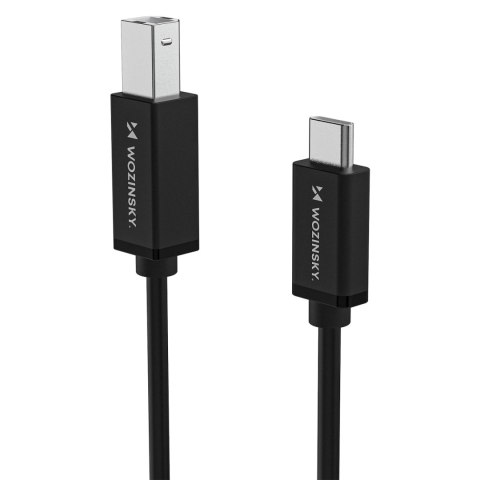 Kabel przewód do skanera drukarki USB-B - USB-C 2m - czarny WOZINSKY