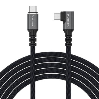 Kabel przewód kątowy USB-C Thunderbolt 4 240W 1.5m 4K - czarny WOZINSKY