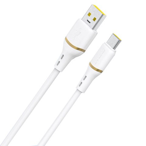 Kabel przewód silikonowy USB-A - USB-C 5A 1m - biały DUDAO