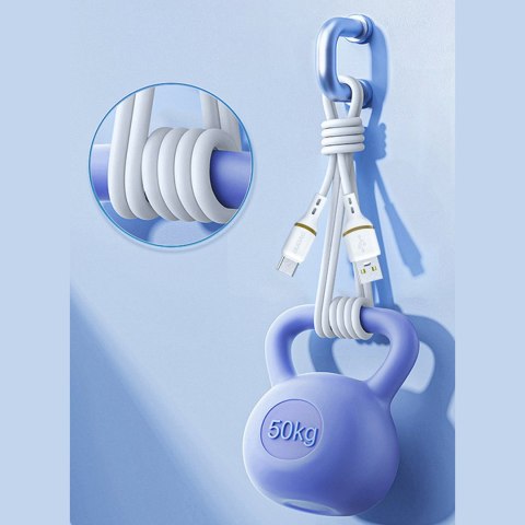 Kabel przewód silikonowy USB-A - USB-C 5A 1m - biały DUDAO