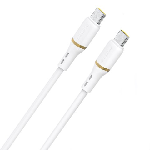 Kabel przewód silikonowy USB-C 60W 1m - biały DUDAO