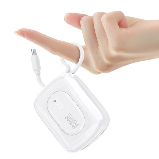 Powerbank K32 10000 mAh z wbudowanym kablem USB-C iPhone Lightning 22.5W - biały DUDAO