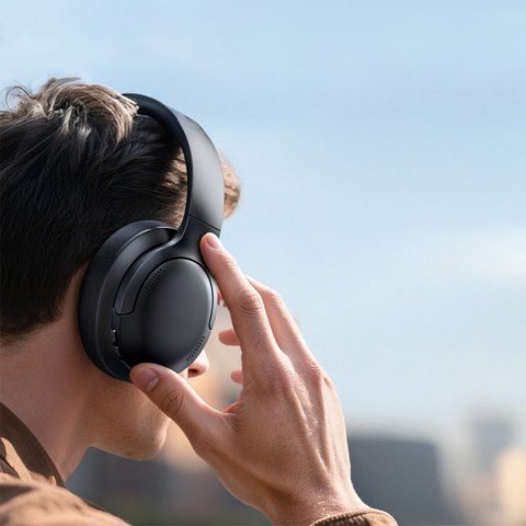 Słuchawki bezprzewodowe nauszne mocny bas Bass BH1 Bluetooth - czarne BASEUS