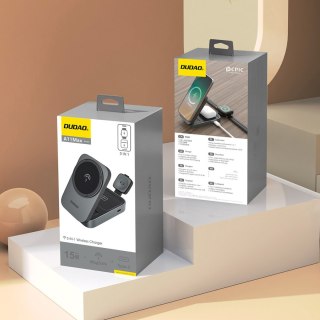 Stacja ładująca A11 3w1 indukcyjna MagSafe 15W - szara DUDAO