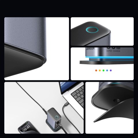Stacja ładująca JR-TCM02 2x USB-A 4x USB-C GaN 65W wtyczka UK - szara JOYROOM