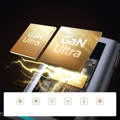 Stacja ładująca JR-TCM02 2x USB-A 4x USB-C GaN 65W wtyczka UK - szara JOYROOM