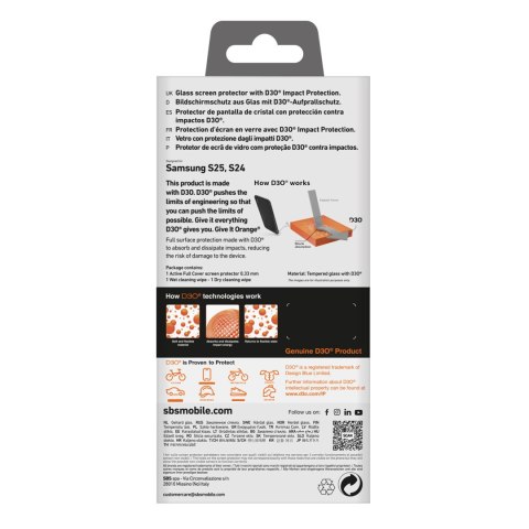 Szkło hartowane do Samsung Galaxy S25+ / S24+ z ramką Tempered Glass D3O SBS