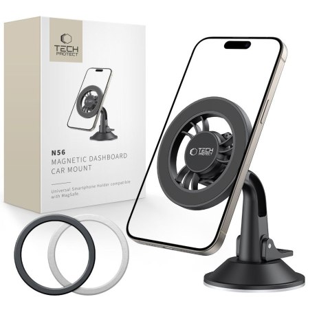 Uchwyt samochodowy N56 do smartfona na kokpt szybę MagSafe - czarny Tech-Protect
