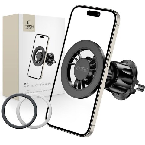 Uchwyt samochodowy magnetyczny do smartfona na kratkę MagSafe N56- czarny Tech-Protect