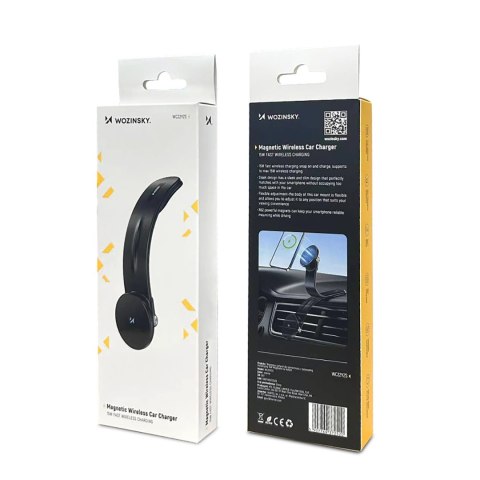 Uchwyt samochodowy magnetyczny z ładowarką indukcyjną do telefonu na kokpit 15W MagSafe WOZINSKY