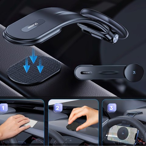 Uchwyt samochodowy magnetyczny z ładowarką indukcyjną do telefonu na kokpit 15W MagSafe WOZINSKY
