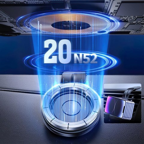 Uchwyt samochodowy magnetyczny z ładowarką indukcyjną do telefonu na kokpit 15W MagSafe WOZINSKY