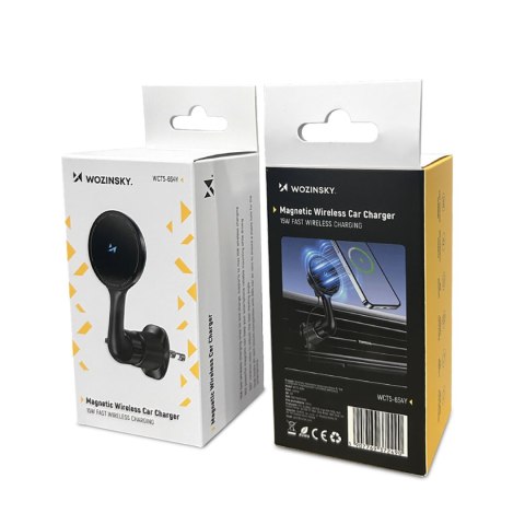 Uchwyt samochodowy z ładowarką indukcyjną do telefonu na kratkę Qi MagSafe 15W WOZINSKY
