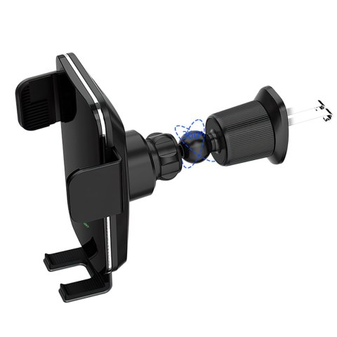 Uchwyt samochodowy zaciskowy z ładowarką indukcyjną do telefonu na kratkę 15W - czarny WOZINSKY