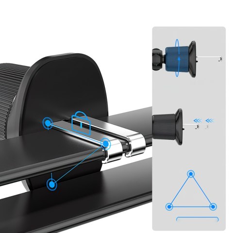 Uchwyt samochodowy zaciskowy z ładowarką indukcyjną do telefonu na kratkę 15W - czarny WOZINSKY