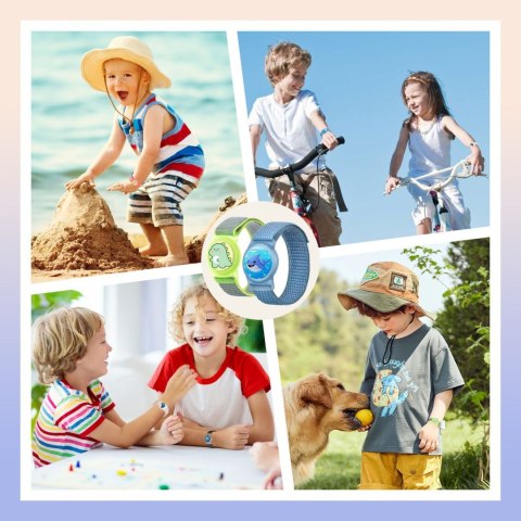 Etui na Apple AirTag z paskiem nylonowym na rękę dla dzieci - kwiatek tęczowy HURTEL