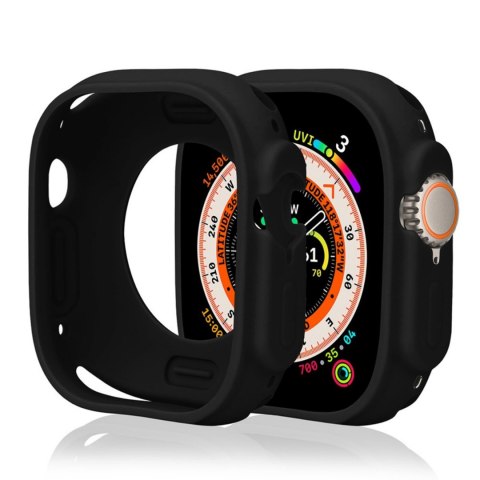 Etui na Apple Watch Series 10 42 mm Silicone Watch Case - czarne HURTEL