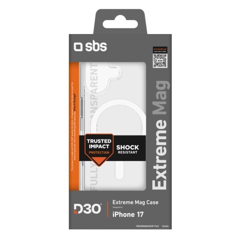 Etui na iPhone 17 z technologią D3O Extreme Mag - przezroczyste SBS