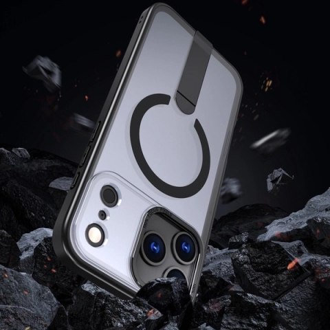 Etui ochronne na Samsung Galaxy S25 FE z podstawką Hybrid Armor X MagSafe - czarne HURTEL