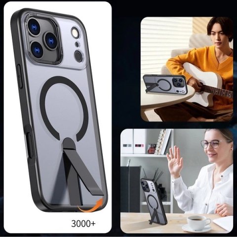 Etui ochronne na Samsung Galaxy S25 FE z podstawką Hybrid Armor X MagSafe - czarne HURTEL