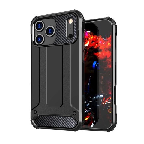 Etui pancerne na iPhone 17 Pro Max Hybrid Armor - czarne HURTEL