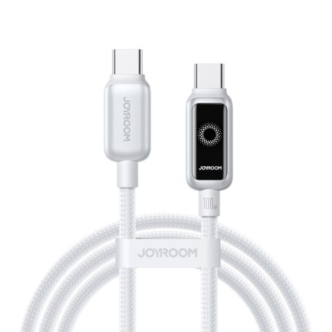 Kabel przewód w oplocie USB-C 100W 1.2m - biały JOYROOM