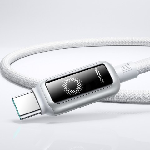 Kabel przewód w oplocie USB-C 100W 1.2m - biały JOYROOM