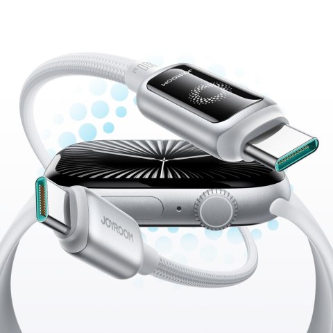 Kabel przewód w oplocie USB-C 100W 1.2m - biały JOYROOM