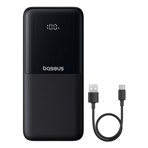 Powerbank 10000mAh 22.5W z wyświetlaczem kablami USB-C iPhone Lightning Lipow - czarny BASEUS
