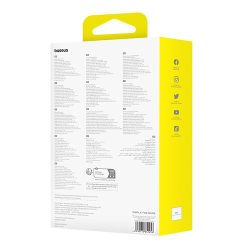 Powerbank 10000mAh 22.5W z wyświetlaczem wbudowanym kablem USB-C Qpow Pro+- fioletowy BASEUS