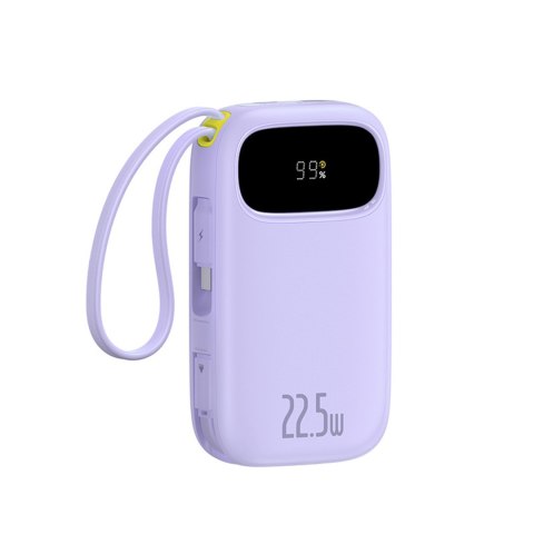 Powerbank 20000mAh 22.5W z wyświetlaczem kablem EnerFill FC21 Qpow 3 Ultra - fioletowy BASEUS
