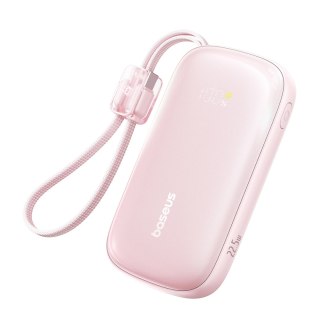 Powerbank 20000mAh 22.5W z wyświetlaczem kablem EnerFill FC21 Qpow 3 Ultra - różowy BASEUS