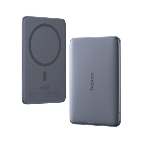 Powerbank ultra cienki 5000mAh 20W MagSafe z kablem USB-C 60W 30cm - szary BASEUS