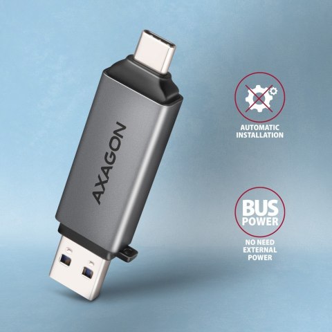 CRE-DAC Czytnik kart zewnętrzny USB3.2 Gen 1 Type-C + Type-A SD/microSD AXAGON