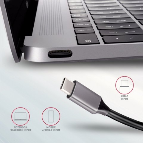 HMC-5 Wieloportowy hub USB 5in1, 5Gbps, 2x USB-A, HDMI 4K/30Hz, SD/microSD, PD 100W, 20cm USB-C kabel AXAGON