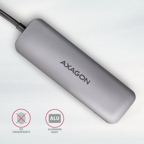 HMC-5 Wieloportowy hub USB 5in1, 5Gbps, 2x USB-A, HDMI 4K/30Hz, SD/microSD, PD 100W, 20cm USB-C kabel AXAGON