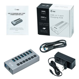 Hub USB 3.0 z ładowaniem, 7 portów, 36W I-tec
